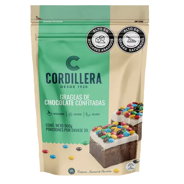 Grageado De Chocolate De Colores Cordillera X500gr