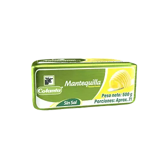 Mantequilla Colanta Sin Sal X500gr